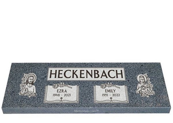 Joseph & Mary Companion Granite Headstone 36 x 12