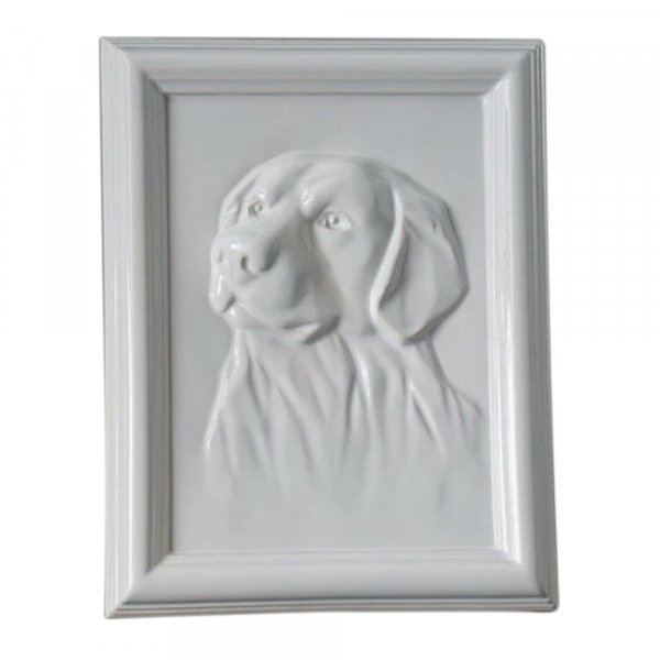 Labrador White Ceramic Urn
