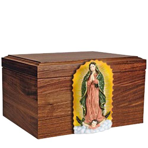 Our Lady Figurine Wood Cremation Urn