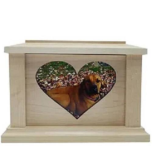 Large Maple Center Heart Picture Pet Urn