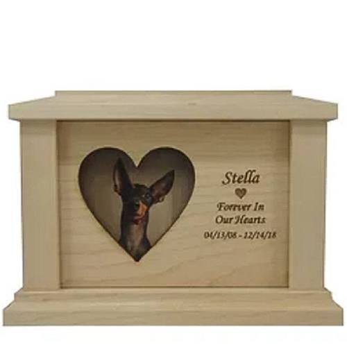Large Maple Heart Picture Pet Urn