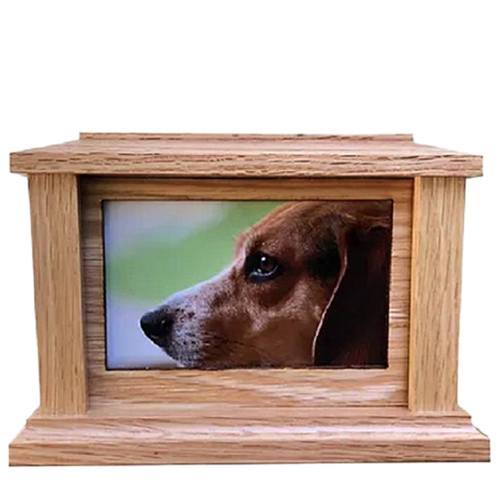 Large Oak Lasting Love Picture Pet Urn