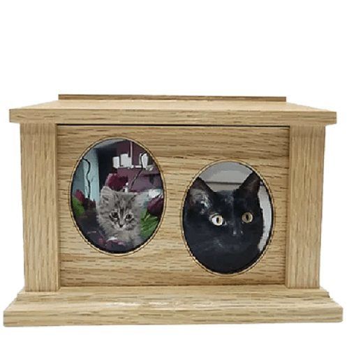 Large Oak Two Forever Picture Pet Urn