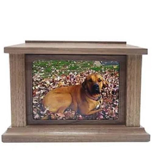 Large Walnut Rectangle Picture Pet Urn