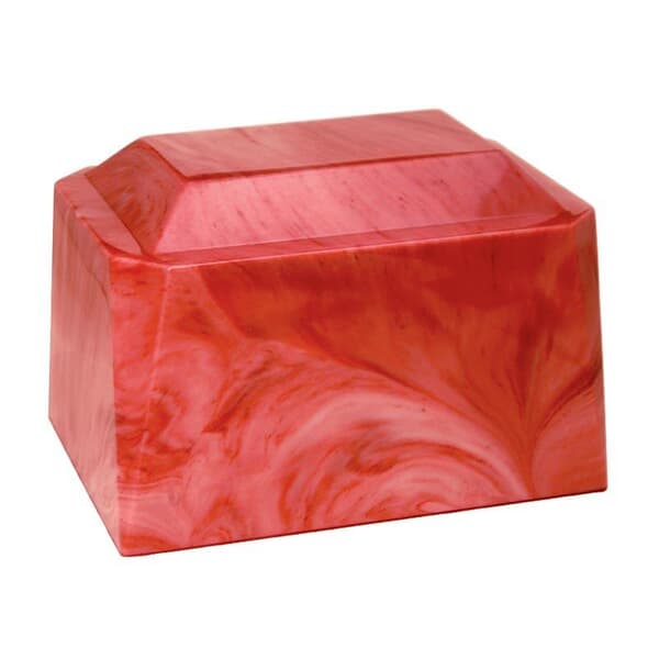 Lava Red Cultured Marble Cremation Urn
