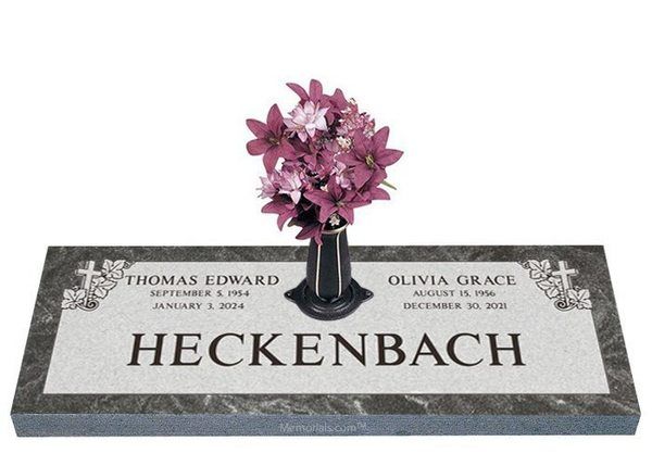 Leaves From Heaven Companion Granite Headstone 36 x 12