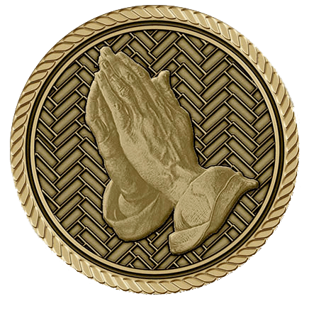 Left Facing Praying Hands Medium Medallion