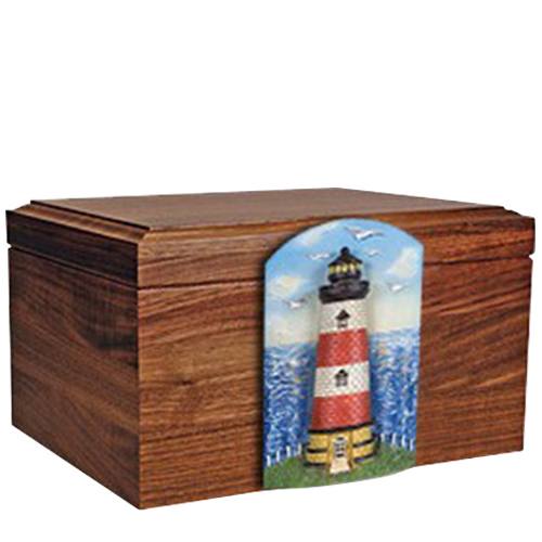 Lighthouse Figurine Wood Cremation Urn