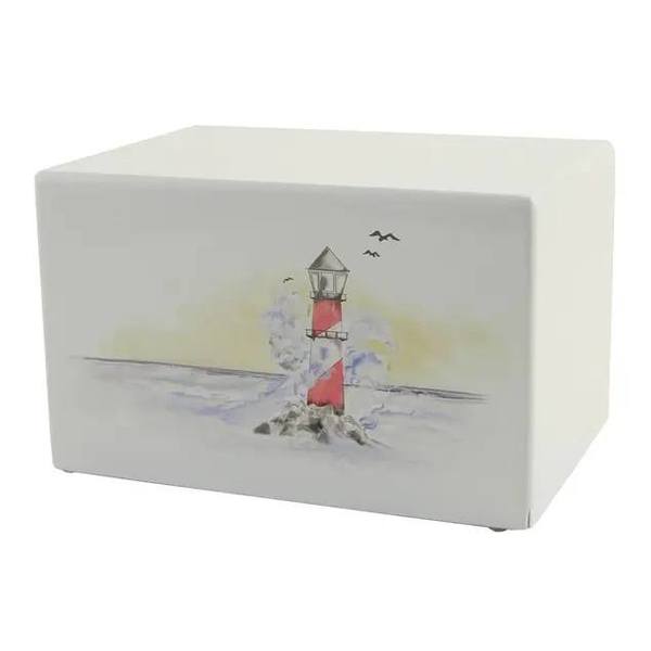 Lighthouse Painted Wooden Urn