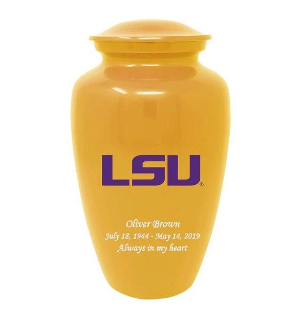 Louisiana State University Tigers Yellow Cremation Urn