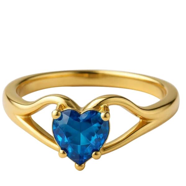 Love Dedication Heart Cremation Diamond Ring