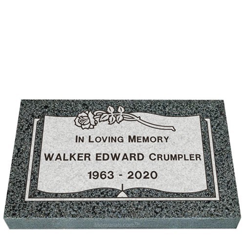 Lovely Book Granite Grave Marker 20 x 10