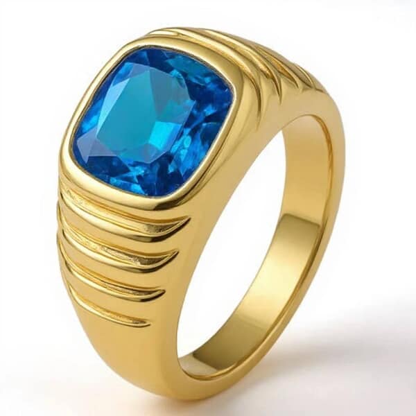 Male Blue Cremation Diamond Ring