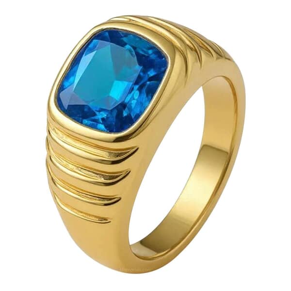 Male Blue Cremation Diamond Ring