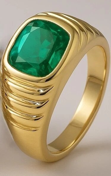 Male Green Cremation Diamond Ring
