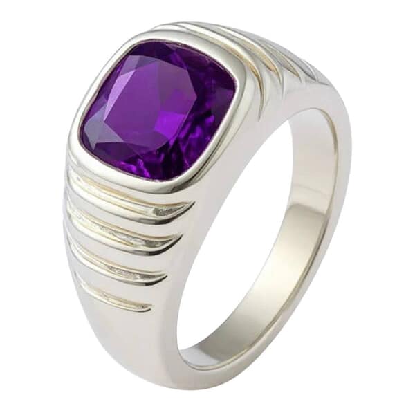 Male Purple Cremation Diamond Ring