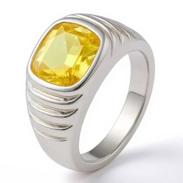 Male Yellow Cremation Diamond Ring