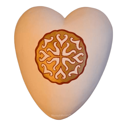 Mandala Ceramic Heart Urns