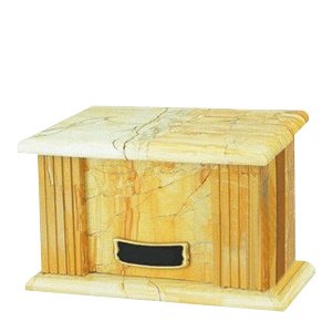 Teakwood Greek Marble Cremation Urn