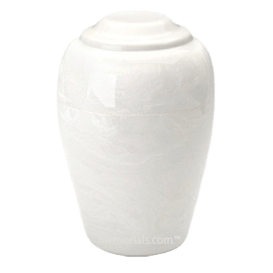 Grecian White Marble Cremation Urn II
