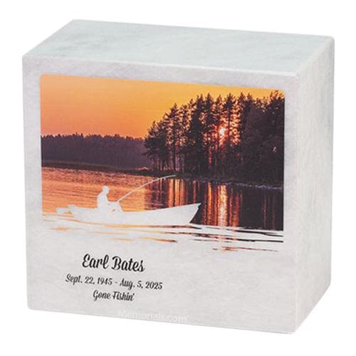 Marble Fishing Cremation Urn