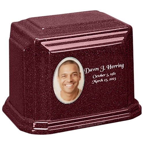 Maroon Cultured Photo Urn