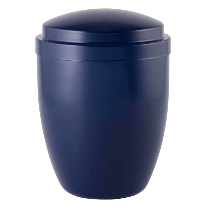 Matte Blue Metal Cremation Urn