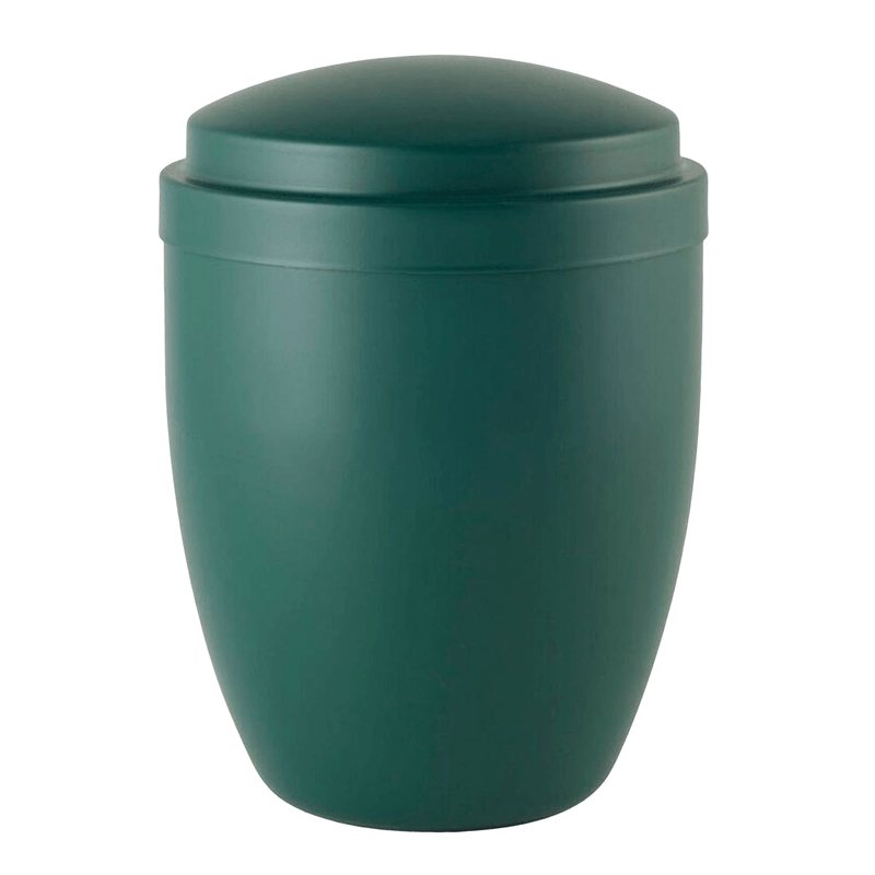 Matte Green Metal Cremation Urn