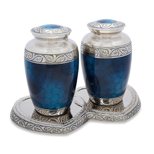 Mediterranean Blue Companion Urns 