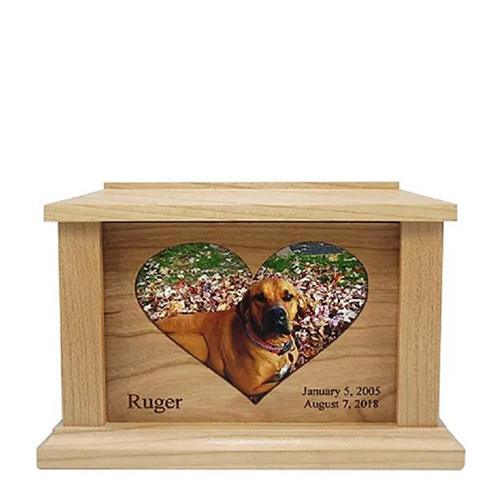 Medium Cherry Center Heart Picture Pet Urn