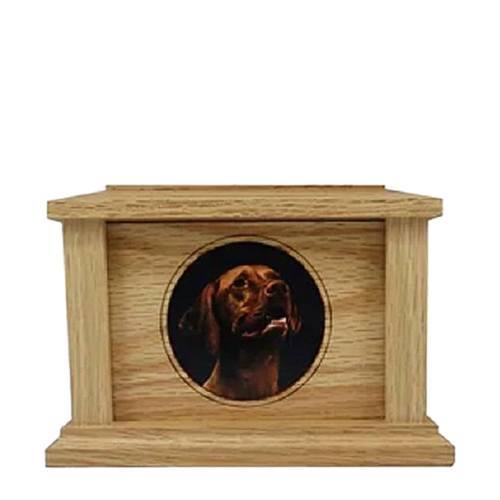 Medium Oak Circle Picture Pet Urn