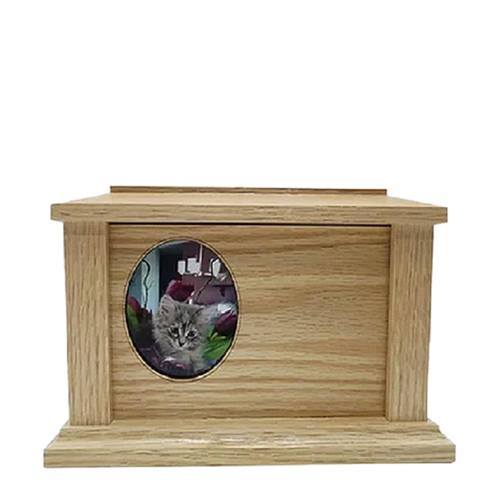 Medium Oak Picture Frame Pet Urn
