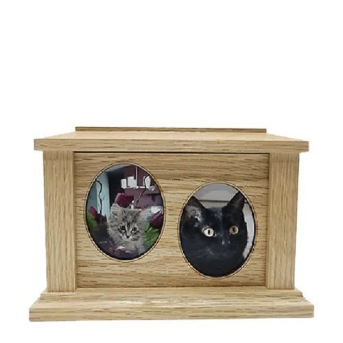 Medium Oak Two Forever Picture Pet Urn