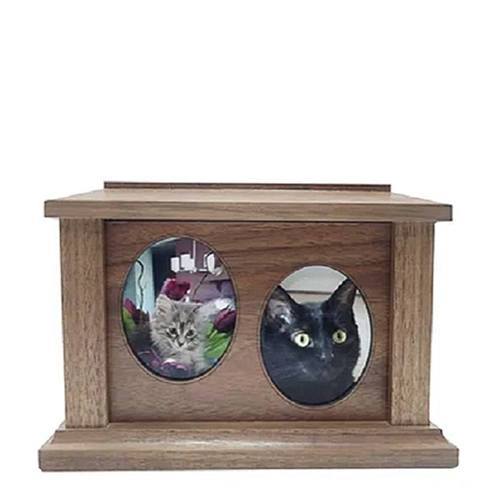 Medium Walnut Two Forever Picture Pet Urn