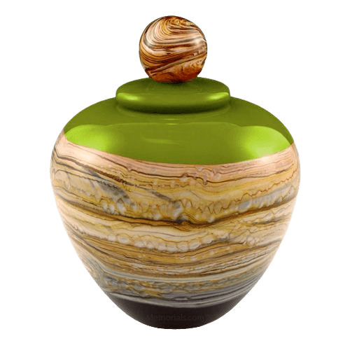 Memoriam Green Large Art Urn