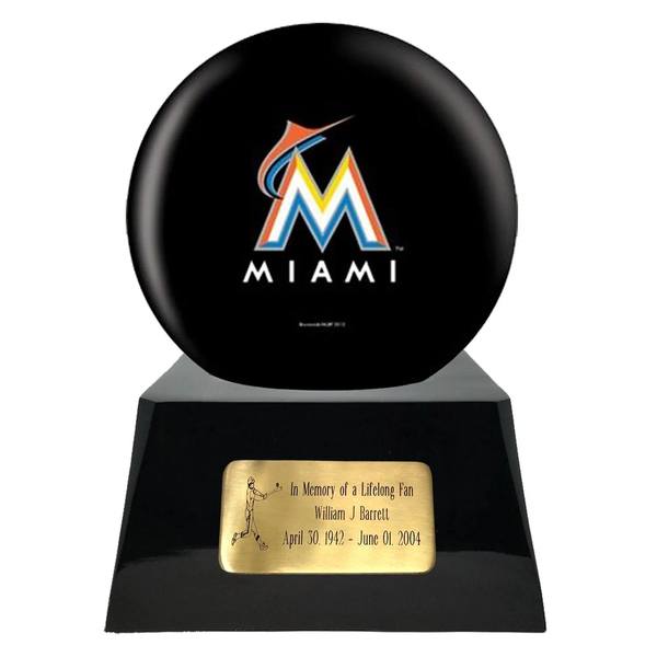 Miami Marlins Baseball Sphere Cremation Urn