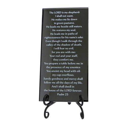 Midnight Psalm 23 Glass Plaque