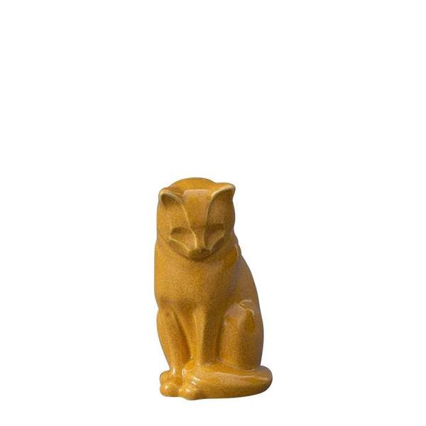 Mini Upright Amber Ceramic Cat Urn