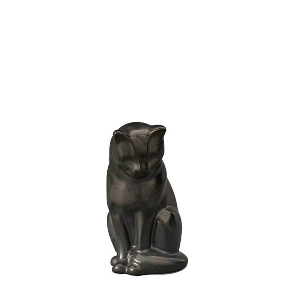 Mini Upright Ash Ceramic Cat Urn
