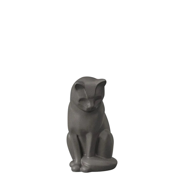 Mini Upright Ash Matte Ceramic Cat Urn