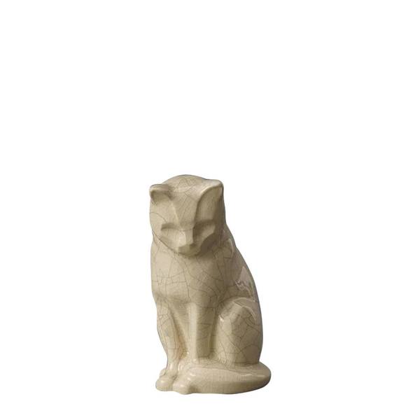 Mini Upright Crackled Ceramic Cat Urn