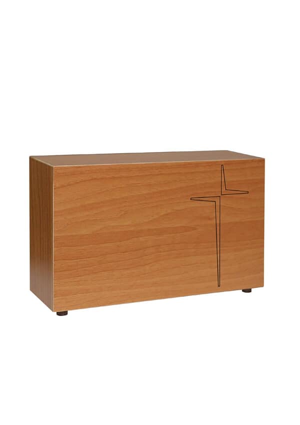 Modern Cross Wooden Urn