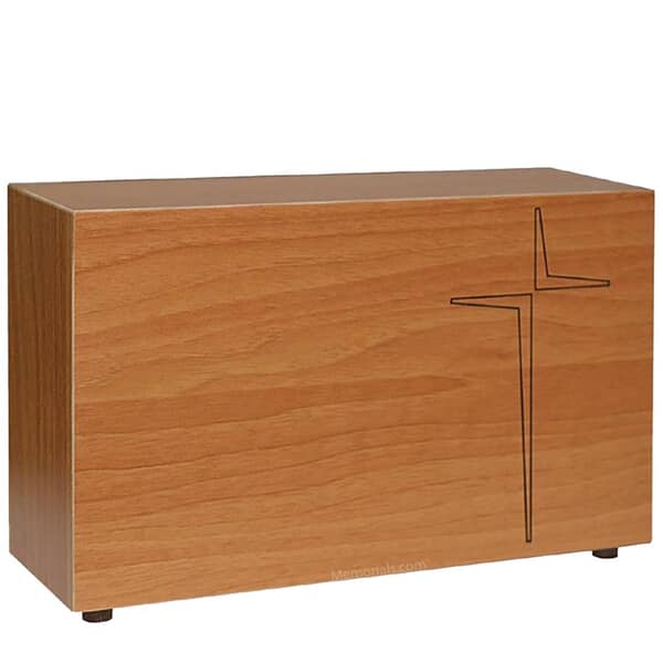 Modern Cross Wooden Urn