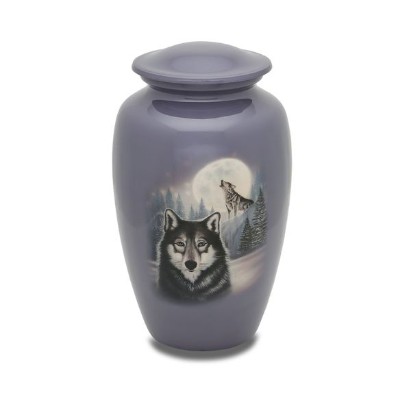 Moonlight Wolf Grey Cremation Urn