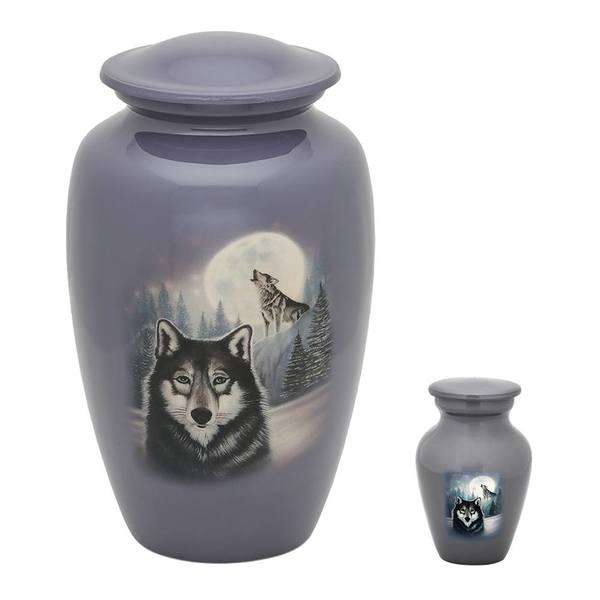 Moonlight Wolf Grey Cremation Urns