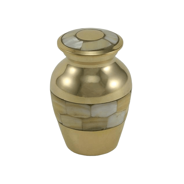 Mother of Pearl Gold Keepsake Cremation Urn