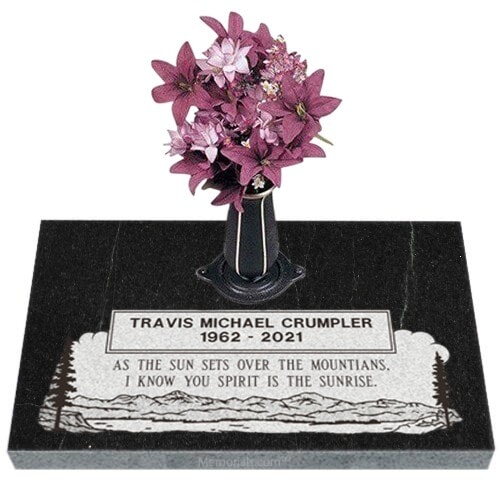 Mountain Scene Granite Grave Markers