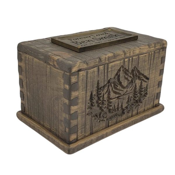 Mountain View Wood Cremation Urn