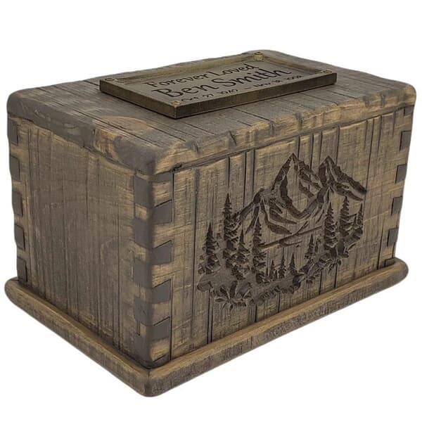 Mountain View Wood Cremation Urn