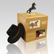 Mustang Black Full Size Horse Urns